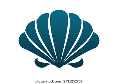 Arte vectorial de icono de Vector de concha sobre fondo blanco