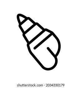 Shell vector icon. Food illustration sign. Ocean symbol or logo.