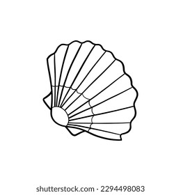 Shell vector icon. Simple flat symbol on white background, hand drawn