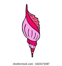 Shell vector illustration. Doodle style. Design, print, logo, decor, textile, paper