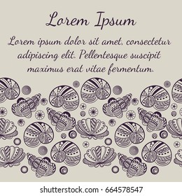 Shell vector illustration. Vintage card.