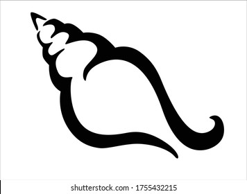 Shell - vector logo or pictogram. Swirling shell - elegant, stylish icon for corporate identity.