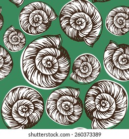 shell vector seamless pattern