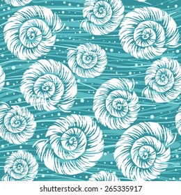 Shell vector seamless pattern