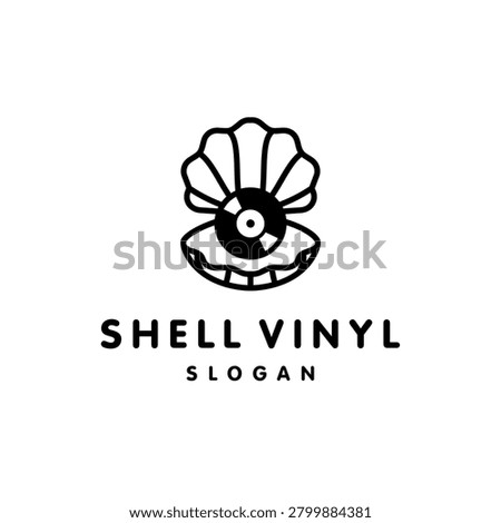 Shell Vinyl Logo Design for Music Record Label and Audio Studio
