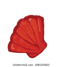 shell watercolor. watercolor object element under the sea. watercolor underwater