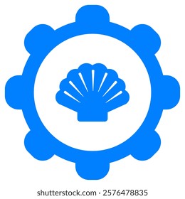 Shell and wheel on white
