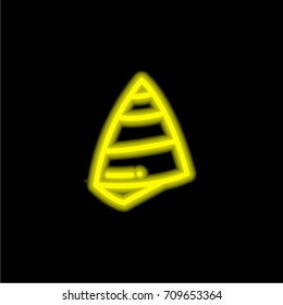 Shell yellow glowing neon ui ux icon. Glowing sign logo vector