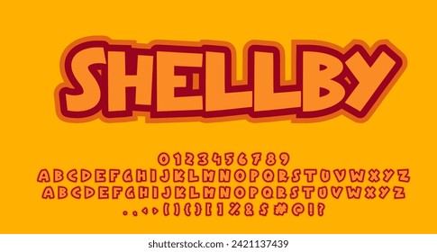 shellby font comic cute Coloring text effect Alphabet Alphabet cute retro display font lettering handwritten