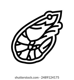 shellfish allergen free product food line icon vector. shellfish allergen free product food sign. isolated contour symbol black illustration