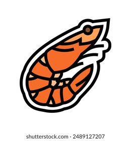 shellfish allergen free product food color icon vector. shellfish allergen free product food sign. isolated symbol illustration