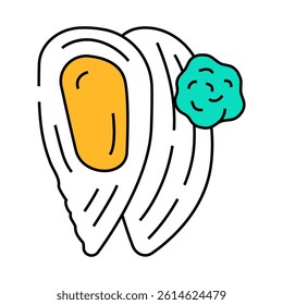 shellfish allergen free product food line icon vector. shellfish allergen free product food sign. isolated symbol illustration