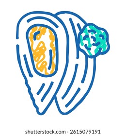 shellfish allergen free product food doodle icon sketch vector. shellfish allergen free product food sign. isolated symbol illustration