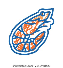 shellfish allergen free product food doodle icon sketch vector. shellfish allergen free product food sign. isolated symbol illustration