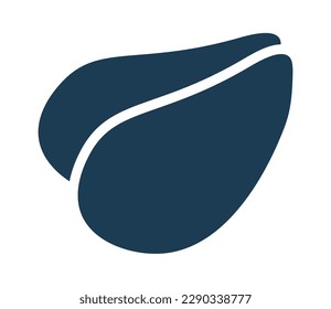 Icono plano de silueta negra de pez concha. Ilustración del vector