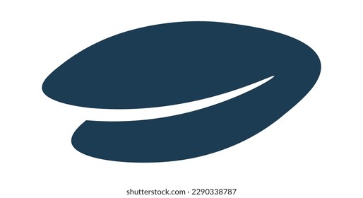Muscheln schwarze Silhouette flaches Symbol. Vektorgrafik
