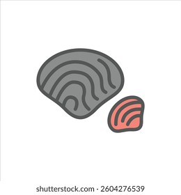 Shellfish filled outline icon. Shellfish color line illustration.
