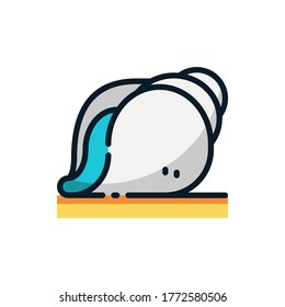 Shellfish filled outline icons. Vector illustration. Editable stroke. Isolated icon suitable for web, infographics, interface and apps.