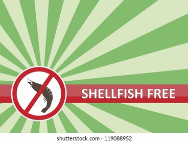 Shellfish Free Banner For Food Allergy Concept