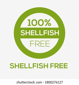 (Shellfish free) label sign, vector illustration.