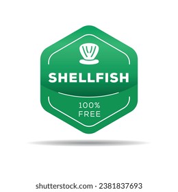 (Shellfish free) label sign, vector illustration.