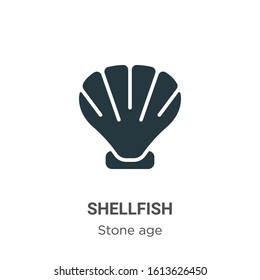 Shellfish glyph icon vector on white background. Flat vector shellfish icon symbol sign from modern stone age collection for mobile concept and web apps design.