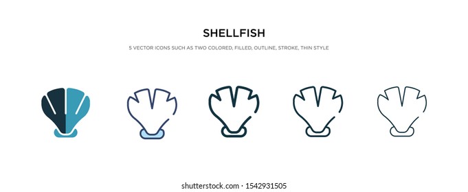 shellfish icon in different style vector illustration. two colored and black shellfish vector icons designed in filled, outline, line and stroke style can be used for web, mobile, ui