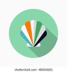 Shellfish  icon, Vector flat long shadow design. EPS10