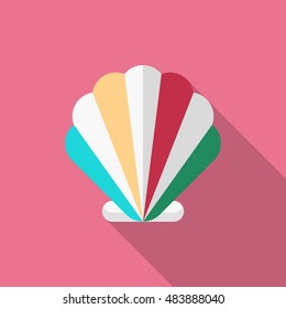 Shellfish  icon, Vector flat long shadow design. EPS10