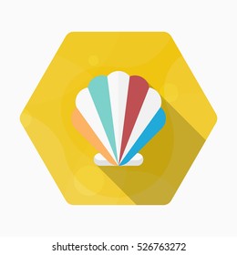 Shellfish  icon, Vector flat long shadow design. EPS10