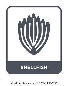 shellfish icon vector on white background, shellfish trendy filled icons from Stone age collection, shellfish simple element illustration