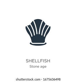 Shellfish icon vector. Trendy flat shellfish icon from stone age collection isolated on white background. Vector illustration can be used for web and mobile graphic design, logo, eps10