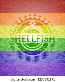Shellfish lgbt colors emblem 
