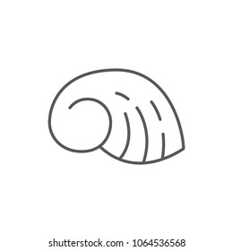 Shellfish line editable pixel perfect icon isolated on white background. Outline sea and ocean wildlife underwater animal shell or seafood simple silhouette vector illustration.