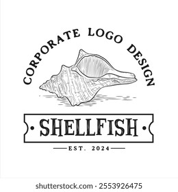 Shellfish logo, Fishing logo company design ideas, vector illustration