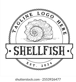 Shellfish logo, Fishing logo company design ideas, vector illustration