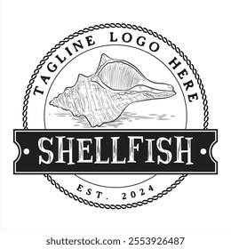 Shellfish logo, Fishing logo company design ideas, vector illustration