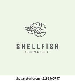 shellfish logo line art logo minimalist design creative wave ocean