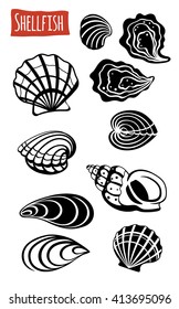 Shellfish, vector illustration, cartoon style