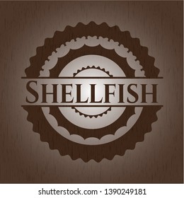 Shellfish wood emblem. Vector Illustration.