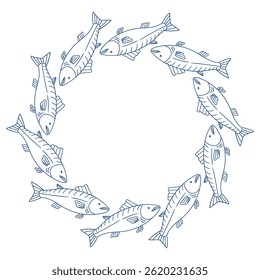 Shells arranged in a circular pattern on a white background showcasing marine beauty