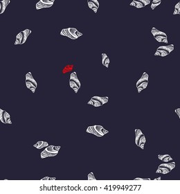 Shells fashion pattern. Sea texture seamless.