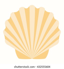 Shells in pastel tones vector illustration. Summer themes, marine life.