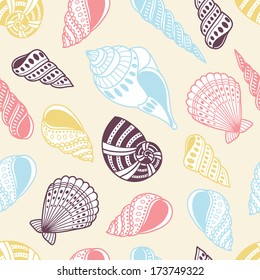 Shells seamless pattern