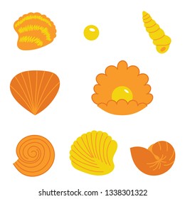 shells symbols collection. seashells set, icon