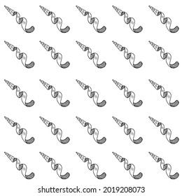 Shells vector pattern. Hand drawing with engraved lines. Collection of realistic sketches of various molluscs sea shells of various shapes.