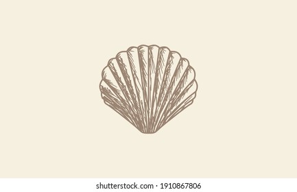 Shells vintage logo symbol icon vector graphic design illustration