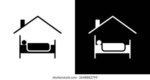 Shelter beds icon of a flat style vector