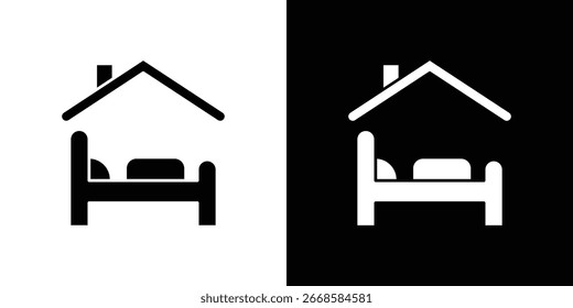 Icono de camas de refugio, ícono de piso de Vector. Ilustración plana.