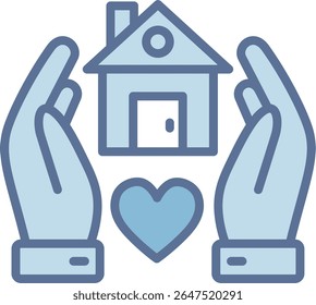 Shelter Filled Blue Tone Icon